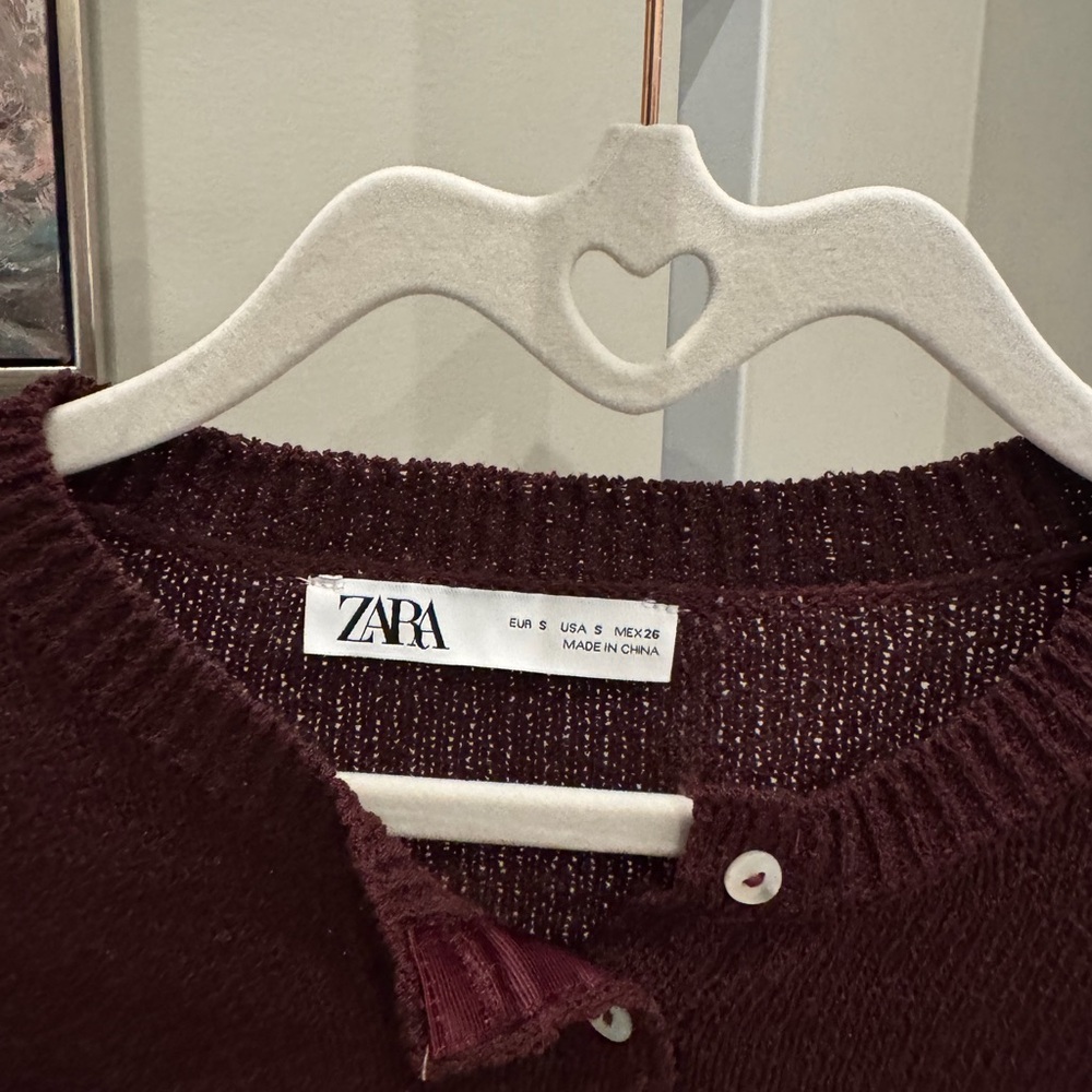 Zara Women's Deep Burgundy Cardigan - Picture 2 of 3